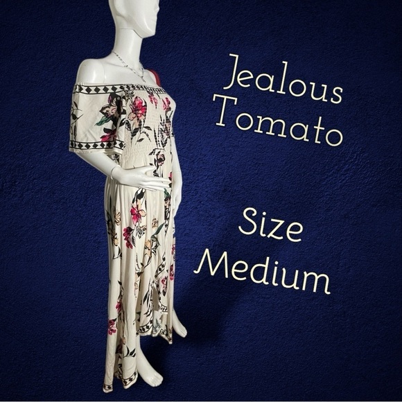 Jealous Tomato Romantic Flowing Floral Sundress With Hi Low Parted Hem Size Med - Picture 2 of 14